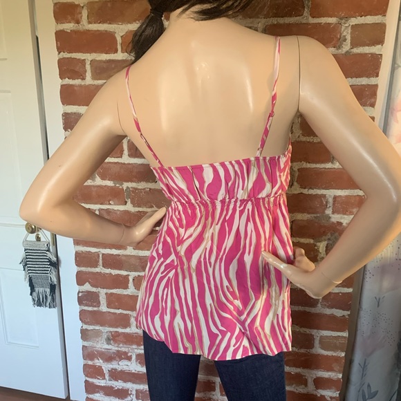 Express pink leopard print silk tank XS spaghetti - Picture 4 of 9